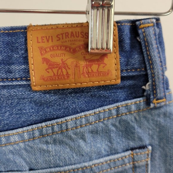 LEVIS Color block Denim Mini Skirt  Sz 25 - Picture 6 of 7